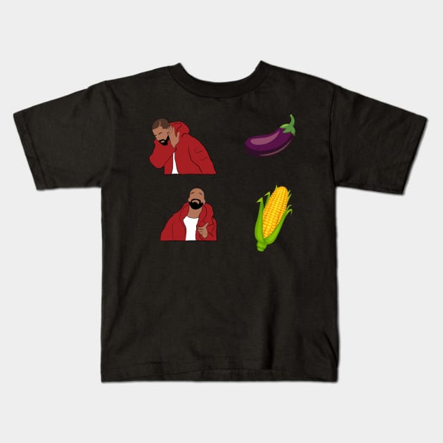 Corn Meme Eggplant Emoji Kids T-Shirt by NostalgiaUltra